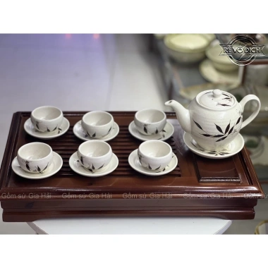 Bộ Ấm Chén Pha Trà Bát Tràng Họa Tiết Vẽ Tay - Minh Long Cổ Truyền, Giá 380k