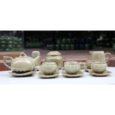Bộ ấm chén pha trà Bát Tràng men đá chóp - Giá xưởng 493.500 VND, chất lượng cao