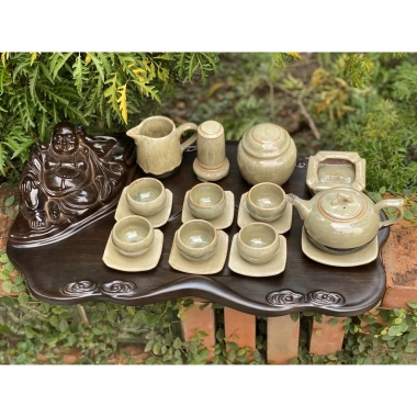 Bộ ấm chén pha trà Bát Tràng men đá chóp - Giá xưởng 493.500 VND, chất lượng cao
