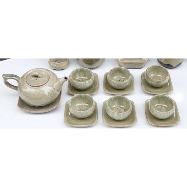 Bộ ấm chén pha trà Bát Tràng men đá chóp - Giá xưởng 493.500 VND, chất lượng cao