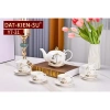Bộ ấm chén pha trà cao cấp họa tiết hoa sen trắng Gosu – Thiết kế tinh tế, giảm còn 345.000₫