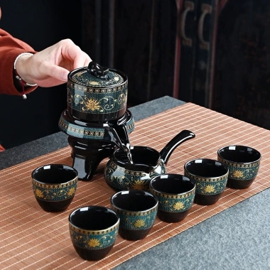 Bộ ấm chén pha trà cối xay 8 chi tiết gốm sứ cao cấp hộp sang trọng chỉ 224k