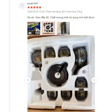 Bộ Ấm Chén Pha Trà Cối Xay Gốm Sứ Trắng Retro - Trà Tự Động Cao Cấp Lòng Trắng Hoa Vàng