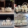 Bộ Ấm Chén Pha Trà Gốm Sứ - Set Ấm Trà Cổ Điển, Trang Trí Phòng Khách, Giá 260k 3
