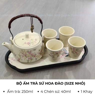 Bộ Ấm Chén Pha Trà Gốm Sứ - Set Ấm Trà Cổ Điển, Trang Trí Phòng Khách, Giá 260k