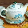 Bộ ấm chén pha trà men kem Bát Tràng Sen Xanh - Minh Long 300ml, giá ưu đãi 2