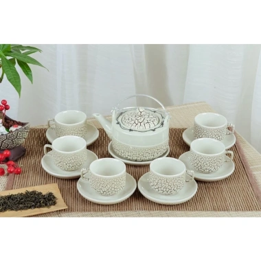 Bộ Ấm Chén Pha Trà Men Lưới Trắng Gốm Bát Tràng - Giá Ưu Đãi 257k 3