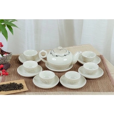 Bộ Ấm Chén Pha Trà Men Lưới Trắng Gốm Bát Tràng - Giá Ưu Đãi 257k 6