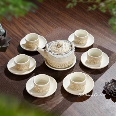 Bộ Ấm Chén Pha Trà Men Lưới Trắng Gốm Bát Tràng - Giá Ưu Đãi 257k 10