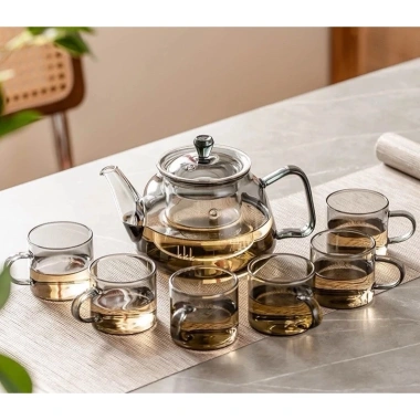 Bộ Ấm Chén Pha Trà Thủy Tinh Cao Cấp - Thiết Kế Sang Trọng, Chịu Nhiệt Tốt, Giá Ưu Đãi 377.382₫