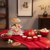 Bộ ấm chén sứ đỏ Hỷ rồng phượng 6 chén 1 ấm - Tiệc trà gia tiên, chỉ 100.000 VND 4