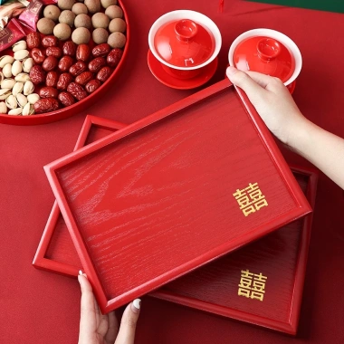 Bộ ấm chén sứ đỏ Hỷ rồng phượng 6 chén 1 ấm - Tiệc trà gia tiên, chỉ 100.000 VND 7