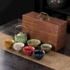 Bộ Ấm Chén Sứ Ngọc Men Rạn Ngũ Sắc Đẳng Cấp - Hộp Gỗ Khóa Quý Phái, Quà Biếu Doanh Nhân Sang Trọng, Giá Ưu Đãi 499k 9