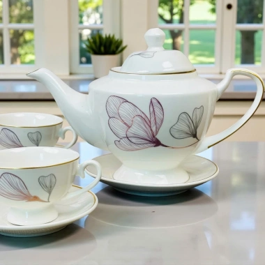 Bộ Ấm Chén Sứ Trắng Cao Cấp 14 Cái (297) Thiết Kế Sang Trọng, Giá Ưu Đãi 425k 7