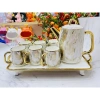 Bộ ấm chén sứ vân đá viền vàng Bắc Âu sang trọng, thưởng trà, quà tặng 2