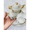 Bộ ấm chén sứ vân đá viền vàng Bắc Âu sang trọng, thưởng trà, quà tặng 3