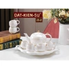 Bộ ấm chén sứ vân đá xanh nâu kèm 7 đĩa sứ rời – decor sang trọng, giá từ 1.027.290 xuống 849.000 VND 2