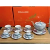 Bộ ấm chén sứ vân đá xanh nâu kèm 7 đĩa sứ rời – decor sang trọng, giá từ 1.027.290 xuống 849.000 VND 7