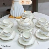 Bộ Ấm Chén Sứ Viền Vàng Uống Trà + Đĩa Rời Sang Trọng – Quà Tặng Ý Nghĩa Giá 840k VND 8