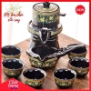 Bộ Ấm Chén Trà Cối Xay Xanh Đen Vàng 1 ấm 6 chén 1 cối Giá ưu đãi 235.000đ 2