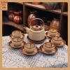 Bộ ấm chén trà Gốm sứ Bát Tràng men hoa biến màu Nâu Cát cao cấp - An toàn, chỉ 750.000đ
