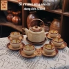 Bộ ấm chén trà Gốm sứ Bát Tràng men hoa biến màu Nâu Cát cao cấp - An toàn, chỉ 750.000đ 10