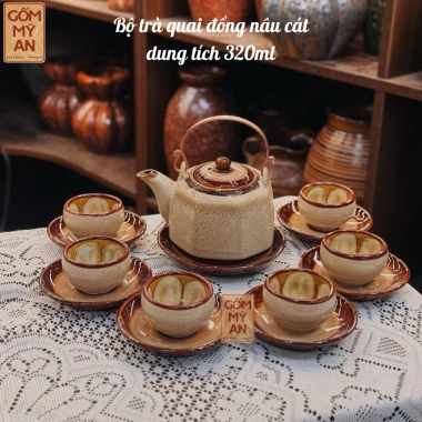 Bộ ấm chén trà Gốm sứ Bát Tràng men hoa biến màu Nâu Cát cao cấp - An toàn, chỉ 750.000đ 10 Bộ ấm chén trà Gốm sứ Bát Tràng men hoa biến màu Nâu Cát cao cấp - An toàn, chỉ 750.000đ 10