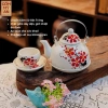 Bộ ấm chén trà Gốm sứ Bát Tràng men tiêu hoạ vẽ tay - Cao cấp, giảm giá 500.000₫ 9