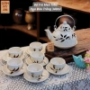 Bộ ấm chén trà Gốm sứ Bát Tràng men tiêu hoạ vẽ tay - Cao cấp, giảm giá 500.000₫ 10