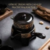 Bộ ấm chén trà gốm sứ cao cấp + cối xay, set pha trà Đạo viền vàng - 350k 4