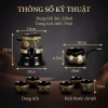 Bộ ấm chén trà gốm sứ cao cấp + cối xay, set pha trà Đạo viền vàng - 350k 8