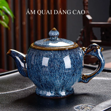 Bố ấm chén trà men cao cấp, bộ ấm chén sang trọng cho phòng khách, kèm hộp quà tặng, giá ưu đãi giảm 17% 3