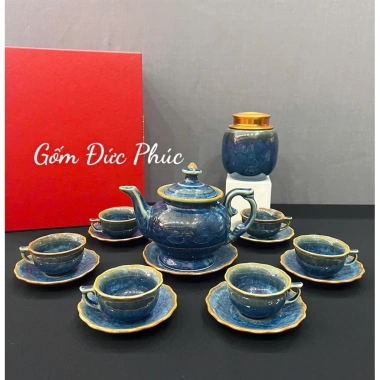 Bộ ấm chén trà Men Hoả Biến Hồng Phấn - Gốm sứ Bát Tràng cao cấp, chỉ 580.000₫ 8