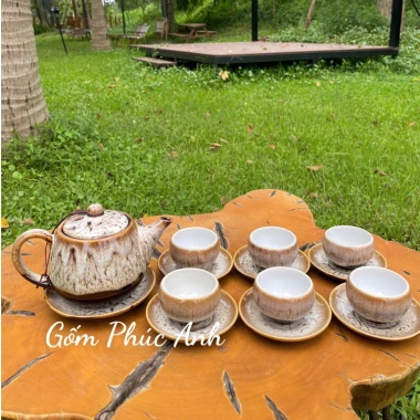Bộ Ấm Chén Trà Men Hoả Biến Tuyết Nhung Gốm Sứ Bát Tràng Cao Cấp Giá 300.000đ 4 Bộ Ấm Chén Trà Men Hoả Biến Tuyết Nhung Gốm Sứ Bát Tràng Cao Cấp Giá 300.000đ 4