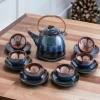 Bộ Ấm Chén Trà Men Hoả Biến Xanh Chén Lòng Hoa - Gốm Bát Tràng Cao Cấp Giá 300.000 VNĐ