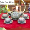 Bộ Ấm Chén Trà Men Hoạt Biến Quả Hồng Thạch - Gốm Sứ Bát Tràng Cao Cấp, Giá 330k
