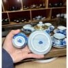 Bộ Ấm Chén Trà Men Lam Hoạ Tiết Trúc Lâm Thất Hiền Tay Cầm Ngang, Bọc Đồng, Gốm Bát Tràng, Giá ưu đãi 300.000₫ 5