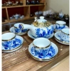 Bộ Ấm Chén Trà Men Lam Hoạ Tiết Trúc Lâm Thất Hiền Tay Cầm Ngang, Bọc Đồng, Gốm Bát Tràng, Giá ưu đãi 300.000₫ 7