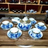 Bộ Ấm Chén Trà Men Lam Hoạ Tiết Trúc Lâm Thất Hiền Tay Cầm Ngang, Bọc Đồng, Gốm Bát Tràng, Giá ưu đãi 300.000₫ 9