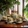 Bộ Ấm Chén Trà Men Ngà Giả Cổ Trúc Lâm Thất Hiền - Gốm Sứ Bát Tràng Cao cấp, Giá ưu đãi 360.000 VND 4