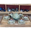 Bộ Ấm Chén Trà Ngọc Thạch Xanh, Chén Trắng Tia, Gốm Sứ Bát Tràng Cao Cấp 348k 2