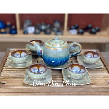 Bộ Ấm Chén Trà Ngọc Thạch Xanh, Chén Trắng Tia, Gốm Sứ Bát Tràng Cao Cấp 348k 3 Bộ Ấm Chén Trà Ngọc Thạch Xanh, Chén Trắng Tia, Gốm Sứ Bát Tràng Cao Cấp 348k 3
