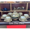 Bộ Ấm Chén Trà Ngọc Thạch Xanh, Chén Trắng Tia, Gốm Sứ Bát Tràng Cao Cấp 348k 5