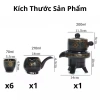 Bộ Ấm Chén Trà Tử Sa Xanh Đen Vàng - 1 Ấm, 6 Chén, Cối Xay, Hộp Quà - Chỉ 175k 4