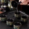 Bộ Ấm Chén Trà Tử Sa Xanh Đen Vàng - 1 Ấm, 6 Chén, Cối Xay, Hộp Quà - Chỉ 175k 7