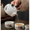 Bộ Ấm Chén Tráng Men Hoa Tuyết Cao Cấp 6 Chén - Vân Hoa Tuyết Mới Giá 45.077 VND 2