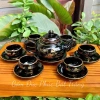 Bộ Ấm Chén Uống Trà Bát Tràng Cao Cấp Vinh Hoa Phú Quý Men Hoả Biến Kẻ Vàng Kim - Giá ưu đãi 275.000₫