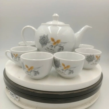 Bộ ấm chén uống trà họa tiết hoa hồng Bát Tràng – Đẹp, 79.000₫