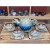 Bộ Ấm Chén Uống Trà Men Hoả Biến Xanh Ngọc Thạch - Gốm Sứ Bát Tràng Cao Cấp 3