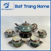 Bộ Ấm Chén Uống Trà Men Lam Vũ - Chén Lòng Trắng, Gốm Bát Tràng Cao Cấp, Quà Tặng